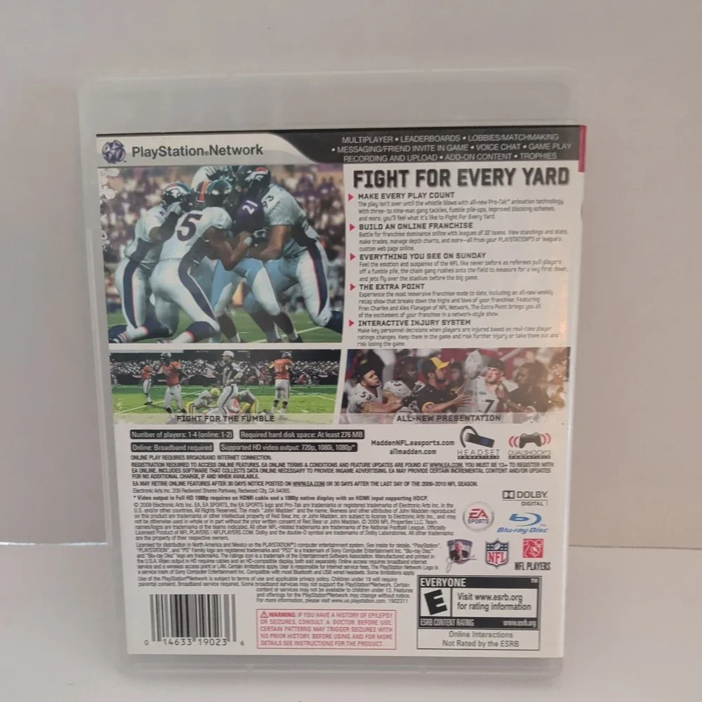Madden NFL 10 Sony PlayStation 3 PS3 2009 EA Sports Complete CIB BLUS-30375